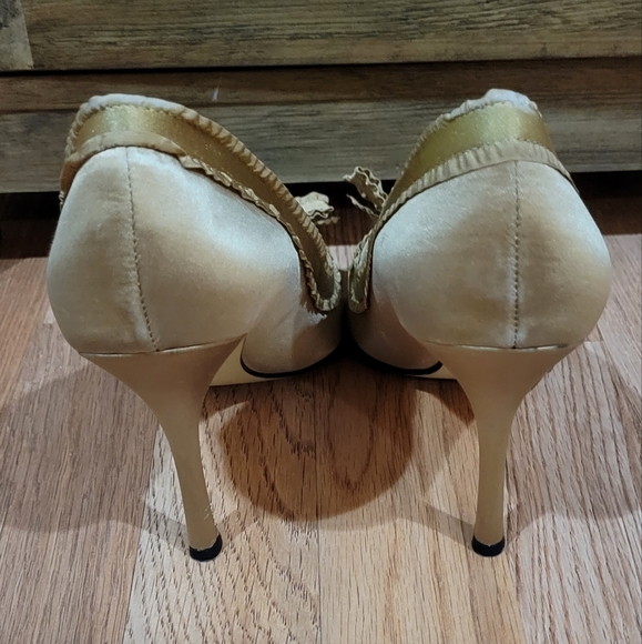 Metaphor Gold Open Toe High Heel Shoes - Picture 2 of 5